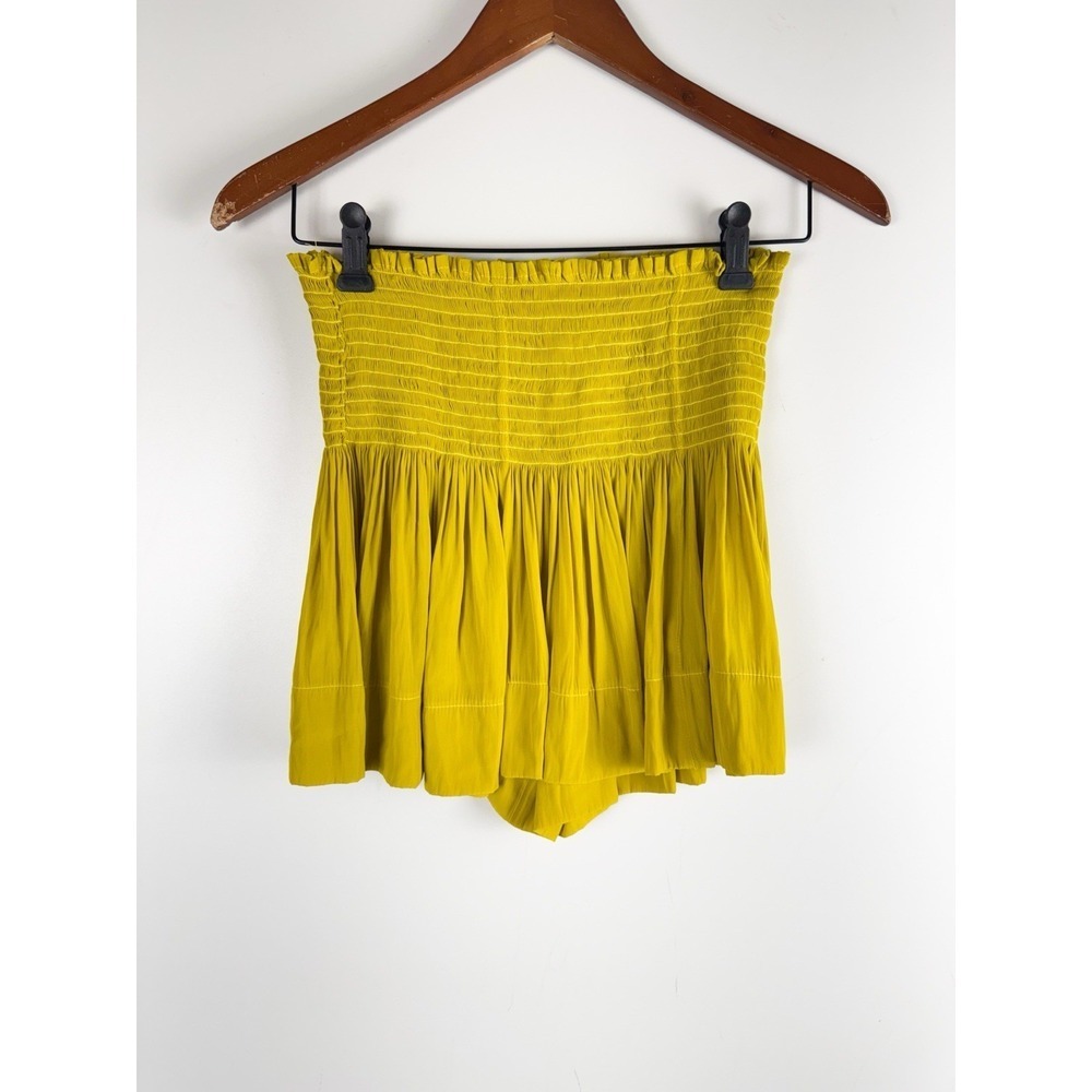 Koch Erica Skort Yellow Lime Chartreuse Coquette Vacation Soft Girl Sz XS Boho